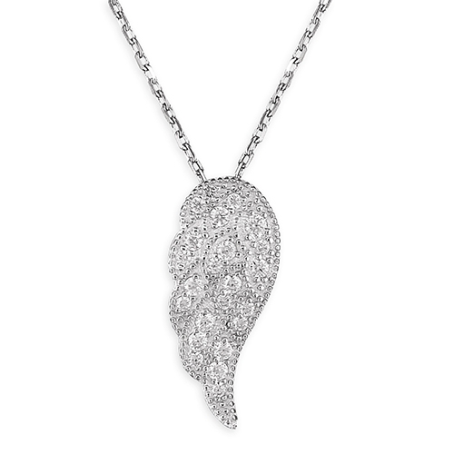 Sterling Silver Angel Wing Disc Necklace - Lovisa