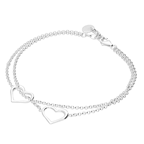 Ornate Jewels Bangle Bracelets and Cuffs : Buy Ornate Jewels Two Hearts In  Love Silver Bracelet Online|Nykaa fashion